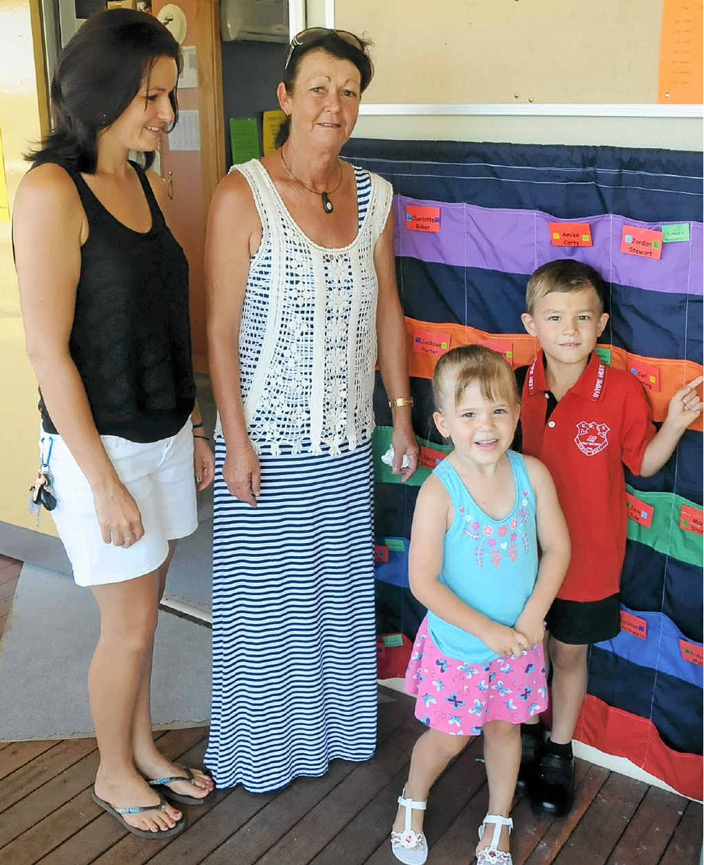 Nicholas Walters is taken to his first day of school at Gympie West by mum Kylie, grandma Sue Nayler and little sister Georgia, who will follow in their footsteps. Nicholas Walters is taken to his first day of school at Gympie West by mum Kylie, grandma Sue Nayler and little sister Georgia, who will follow in their footsteps.